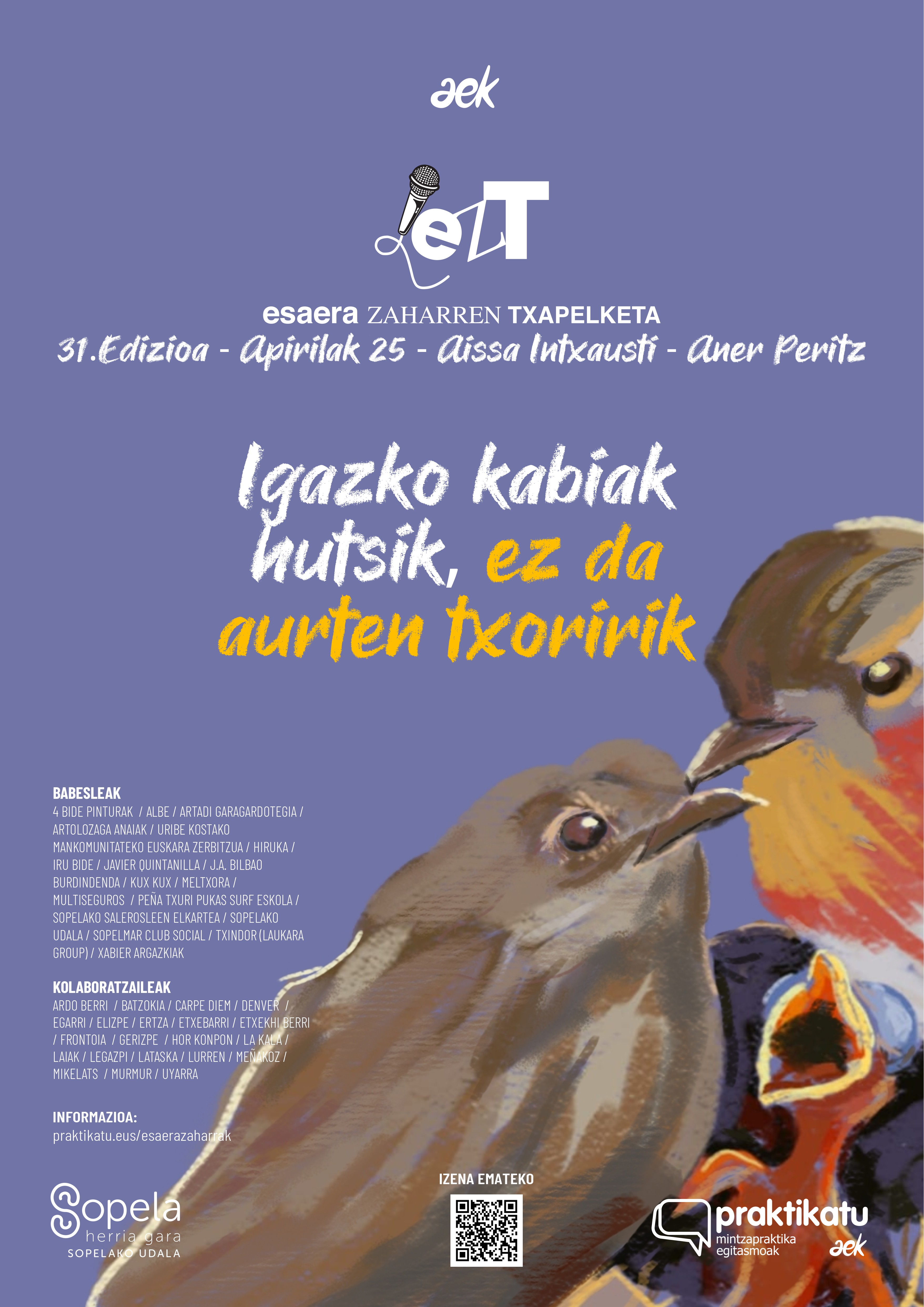  ESAERA ZAHARREN TXAPELKETAREN 31. EDIZIOA